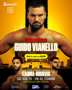 Ufficiale. Guido Vianello combatterà il 29 agosto a Londra 
