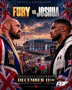 Ufficiale! Tyson Fury vs Anthony Joshua l’11 dicembre a Cardiff