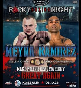 Sabato in Polonia sfida Wba Continenkatl neu massimi tra Meyna e l'ex campione Victor Ramirez