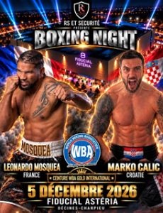 Il numero uno Wba dei cruiser Leonardo Mosquea contro il croato Calic a dicembre in Francia