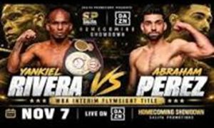 Il campione Wba interim dei pesi mosca Perez contro Yankiel Rivera ad Albuquerque in novembre
