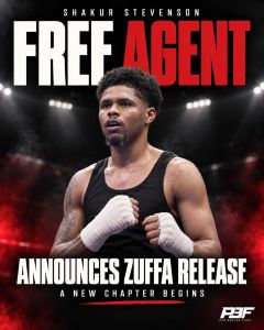 Shakur Stevenson lascia Zuffa Boxing e diventa un free agent