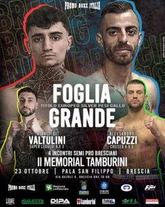 Venerdì a Brescia la sfida Ebu Silver dei gallo tra Claudio Grande e Alex Foglia