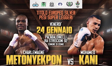 Venerdì "Charly"Metonyekpon all'assalto del titolo  Ebu Silver  al Palabandinelli di Osimo 