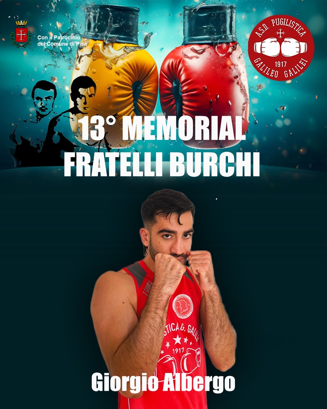 Il XIII° MEMORIAL FRATELLI BURCHI  al Palasport di Pisa  il 12 OTTOBRE 2025