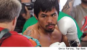 Manny Pacquiao e Ruslan Provodnikov in una esibizione a Las Vegs in aprile 