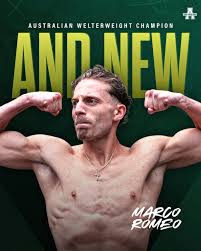Marco Romeo  nuovo campione australiano  dei welter .Vince Colangelo 