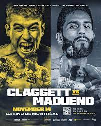 A Montreal il 14 novembre su Espn Claggett contro Madueno per Nabf e  Nabo 